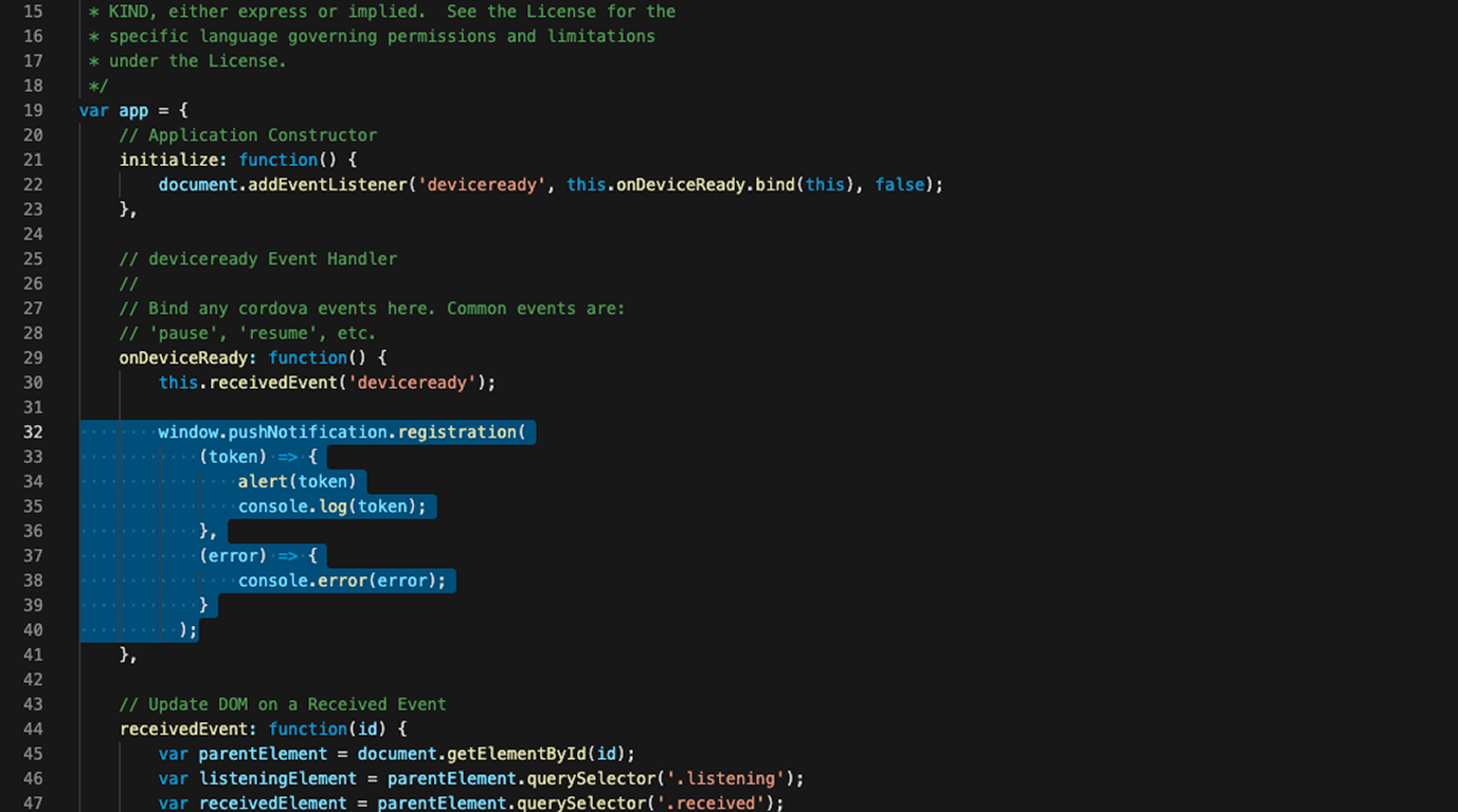 добавляем javascript код